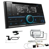 Kenwood DPX-7300DAB 2-DIN Autoradio mit Bluetooth Digitalradio DAB+ USB CD passend für Opel Zafira B 2005-2014 Satin Stone inkl Canbus