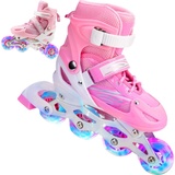 2 in 1 Rollschuhe, Inline-Skates, 4 Größenverstellbare Rollschuhe Kinder und Erwachsene Outdoor Flashing Wheel Skates | 4-Rad-Skates Können Frei Zwischen Einzel- und