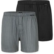 SCHIESSER Boxershorts gestreift grau/schwarz 12 2er Pack