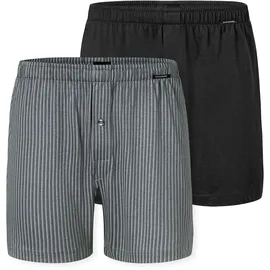 SCHIESSER Boxershorts gestreift grau/schwarz 12 2er Pack