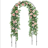 ibettertec Pflanzentreppe Rosenbogen, Rankhilfe, Gartenbogen, Torbogen, Bögen (pulverbeschichtetes Metall, matt schwarze Oberfläche, 1 St., 1 x Metall Rosenbogen, 4 x Erdspieße zur Bodenbefestigung), pulverbeschichtetes Metall, matt schwarze Oberfläche schwarz