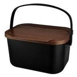 Practic Mini Bini 4,5 l Schwarz mit braunem Deckel