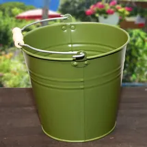 Antikas - Blecheimer, Dunkelgrün, Pflanzenkübel, Eimer als Deko