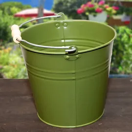 Antikas - Blecheimer, Dunkelgrün, Pflanzenkübel, Eimer als Deko