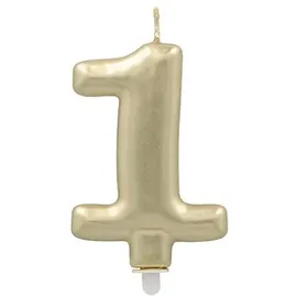 Papstar Zahlenkerze mit Halter 7 cm 12 St. Gold