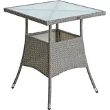 ESTEXO Polyrattan Balkontisch Rattan Tisch Beistelltisch Gartentisch 60 cm Grau-Mix