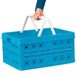 SUNWARE Klappbox Square, 57200611, 32 Liter, mit Griff, blau, mit Kühltasche, 49 x 36 x 24,5 cm