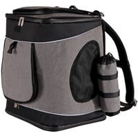 lionto Hunderucksack faltbarer Katzenrucksack Hundetransporttasche Haustiertragetasche, grau/schwarz