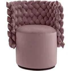 Sessel CALIA ITALIA "GIUGGIOLA Extravaganter Designsessel", rosa, B:70cm H:81cm T:62cm, 100% Polyester, Sessel, Einzelsessel Loungesessel, Drehsessel, wahlweise mit Drehfunktion, ästhetisches Design