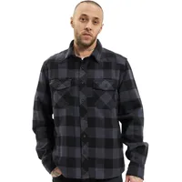 Brandit Textil Check Langarmhemd Black / Grey 7XL