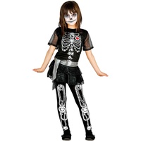 FIESTAS GUIRCA, S.L. Skelett Diamanten Kostüm für Mädchen M-(7/9 Jahre)
