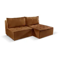 Kaiser Bohoo Mini modernes Ecksofa mit Schlaffunktion Ziegel Rechts