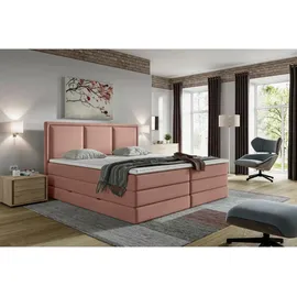 Roller Boxspringbett - altrosa - H2/H3 - Bettkasten - inklusive Topper - 180x200 cm