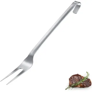 Westmark Fleischgabel Pro – Edelstahl Tranchiergabel mit langen Zinken & Aufhängehaken – Perfekt für Grill, Braten & Profiküche – Silber, 38 cm