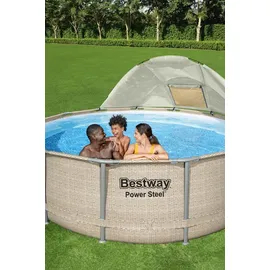 BESTWAY Sonnenschutzdach für runde Stahlrahmenpools grau 58681