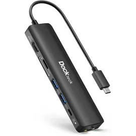 Dockteck USB C Hub Ethernet Adapter, Dockteck 7 in 1 Docking Station, USB-C Adapter mit HDMI 4K 60Hz, LAN RJ45, 100W PD, SD/Micro SD, 2 USB 3.0, für Steam Deck, MacBook/iPad, Surface Pro 7
