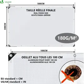 VOUNOT Abdeckplane 3 x 5 m Weiß