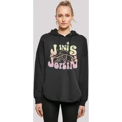 Kapuzenpullover F4NT4STIC "Janis Joplin Pastel Logo", Damen, Gr. XS, schwarz, Obermaterial: 100% Baumwolle, casual, oversize, Langarm, Pullover, Print