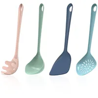 empava Küchenhelfer Set of 4 - Pfannenwender, Suppenkelle, Schöpflöffel, Spaghettilöffel