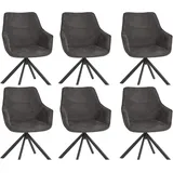 Esszimmerstuhl 6er Set San Carlo dark grey drehbar Dining-Sessel Drehstuhl