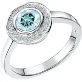 VIVANCE Fingerring VIVANCE "925/- Sterling Silber rhodiniert Blautopas und Weißtopas" Gr. 54, weiß, Fingerringe, Damen, 054 (17,2), Silber 925 (Sterlingsilber), Fingerring
