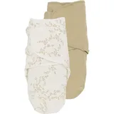 Meyco Baby Branches/Uni Pucksack 2er Pack, Erstausstattung Neugeborene (Pucktuch für Babys ab 4-6 Monaten, weicher Schlafkomfort, atmungsaktiv und feuchtigkeitsabsorbierend, Einschlafhilfe), Sand