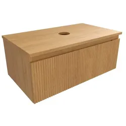 Badezimmerschrank mit Abdeckplatte SAT Evolution 78x30x44,5 cm Eiche honigmatt SATEVO80DMD