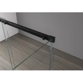 Bernstein Eckdusche DX906 FLEX Schiebetür Soft-Close 8mm Nano Echtglas Schwarz matt 80x160cm