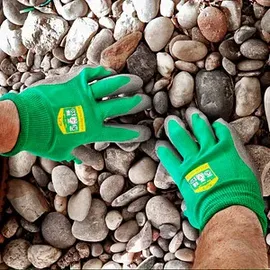 Grüntek Arbeitshandschuhe Schutzhandschuhe, Latex-Beschichtung, grün, Größe 8 / M, 5 Paar