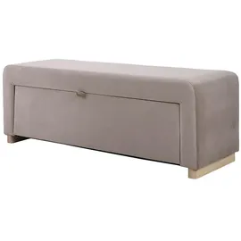 vente-unique Sitzbank Capino Samt Taupe 130 x 42 x 46 cm