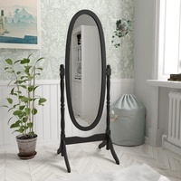 Home Discount nishano Standspiegel freistehend Full Länge Frisiertisch Spiegel verstellbar Schlafzimmer Möbel aus Holz, Schwarz