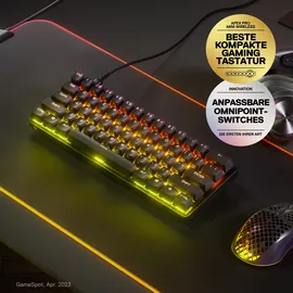 SteelSeries Apex Pro Mini, Gaming Tastatur, Mechanisch, Sonstiges, Kabelgebunden, Schwarz