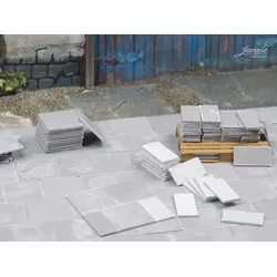 Gehwegplatten hellgrau 140 Stck. Modell von Juweela 1:32