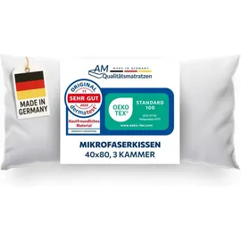 AM Qualitätsmatratzen DormiGood Premium Mikrofaser Kissen 40 x 80 cm Weiß