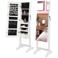 Dripex Schmuckschrank mit Spiegel stehend, Schmuck Spiegelschrank abschließbar, 2