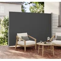 Songmics Seitenmarkise 350 x 160 cm grau Stahl