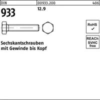 Industrial Quality Supplies DIN 933 Sechskantschraube VG M12x30 Stahl