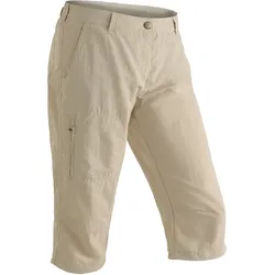 Caprihose MAIER SPORTS "Neckar", Damen, Gr. 40, Normalgrößen, beige, 100% Polyamid, Hosen, Robuste Funktionshose in Caprilänge, ideal fürs Wandern