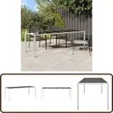 Vidaxl - Gartentisch Weiß 250x100x75 cm Poly Rattan und Hartglas - Gartentisch - Esstisch Außen - Terrassenmöbel - Outdoor Möbel - Polyrattan Tisch
