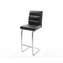 DeLife Pela-Flex Echt-Leder Schwarz Freischwinger flach Edelstahl