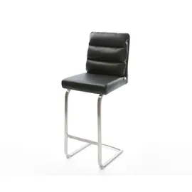 DeLife Pela-Flex Echt-Leder Schwarz Freischwinger flach Edelstahl