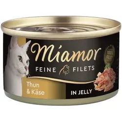 Katzen - Nassfutter MIAMOR Adult Feine Filets in Jelly Thun & Käse, 100 g