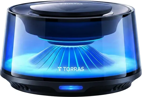 TORRAS intelligenter Auto-Lufterfrischer-Diffusor, Premium-Autoduft mit Scenic-Design, automatische Ein-/Ausschaltung, Dual-Lichtleisten-DIY, Solar- und USB-C-Ladung, Duft White Musk & Cherry Blossom, inklusive 2 Nachfüllungen mit ätherischem Öl, CF20 Auto-Diffusor