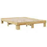 vidaXL Bett Massivholzbett ohne Matratze 160x200 cm Eichenholz braun 200 cm x 160 cm