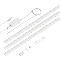 ledscom.de Smarte LED Unterbau-Leuchte SIRIS weiß matt, WLAN-Controller, flach, Smart-Home, Alexa-fähig je 90cm, je 963lm, warmweiß, 3er Set