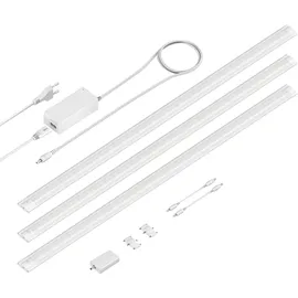 ledscom.de Smarte LED Unterbau-Leuchte SIRIS weiß matt, WLAN-Controller, flach, Smart-Home, Alexa-fähig je 90cm, je 963lm, warmweiß, 3er Set