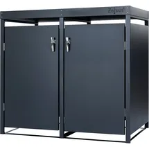 Zelsius Mülltonnenbox mit Pflanzdach für zwei 120 - 240 Liter Mülltonnen, Anthrazit RAL 7016