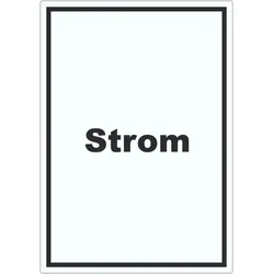 Strom Aufkleber mit Text Anschluss hochkant A8 (52x74mm)