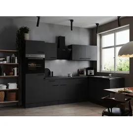 Respekta Winkelküche L-Form 280 x 172 cm Grau Matt