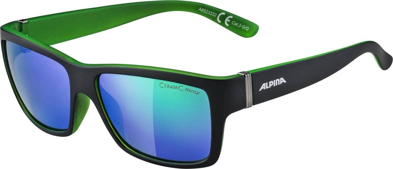 ALPINA KACEY - Verspiegelte und Bruchsichere Sonnenbrille Mit 100% UV-Schutz Für Erwachsene, all black matt, One Size
